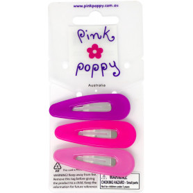 Pink Poppy - Acrylic Snap Hair Clips