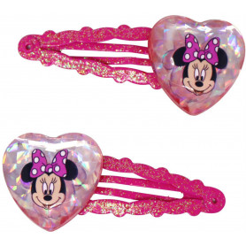 Pink Poppy Disney Minnie Mouse Heart Gem Snap Clips