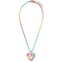 Pink Poppy - Rhinestone heart ballchain necklace