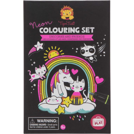 Neon Colouring Set - Unicorns & Friends