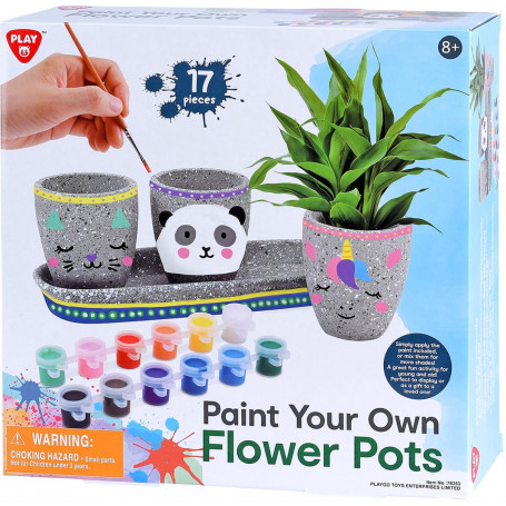 PAINT YOUR OWN - FLOWER POTS - CEMENT - 17 PCS