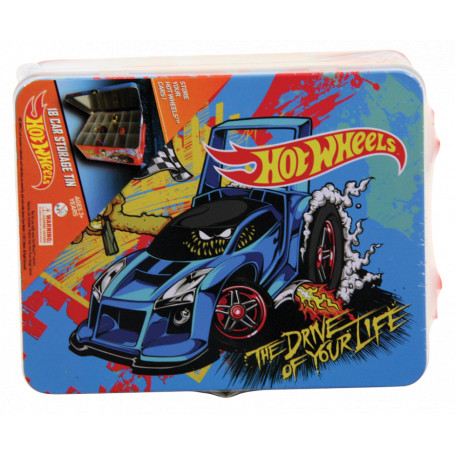 Hot Wheels Tin 18pc Carry Case (Assorted Colours)