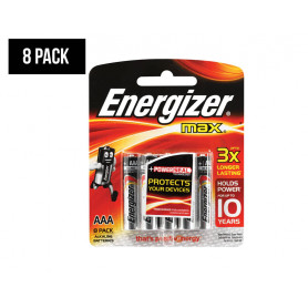 Energizer Max AAA 8 Pack Blister Batteries