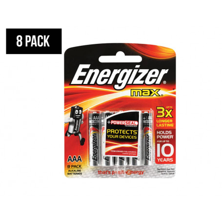 Energizer Max AAA 8 Pack Blister Batteries