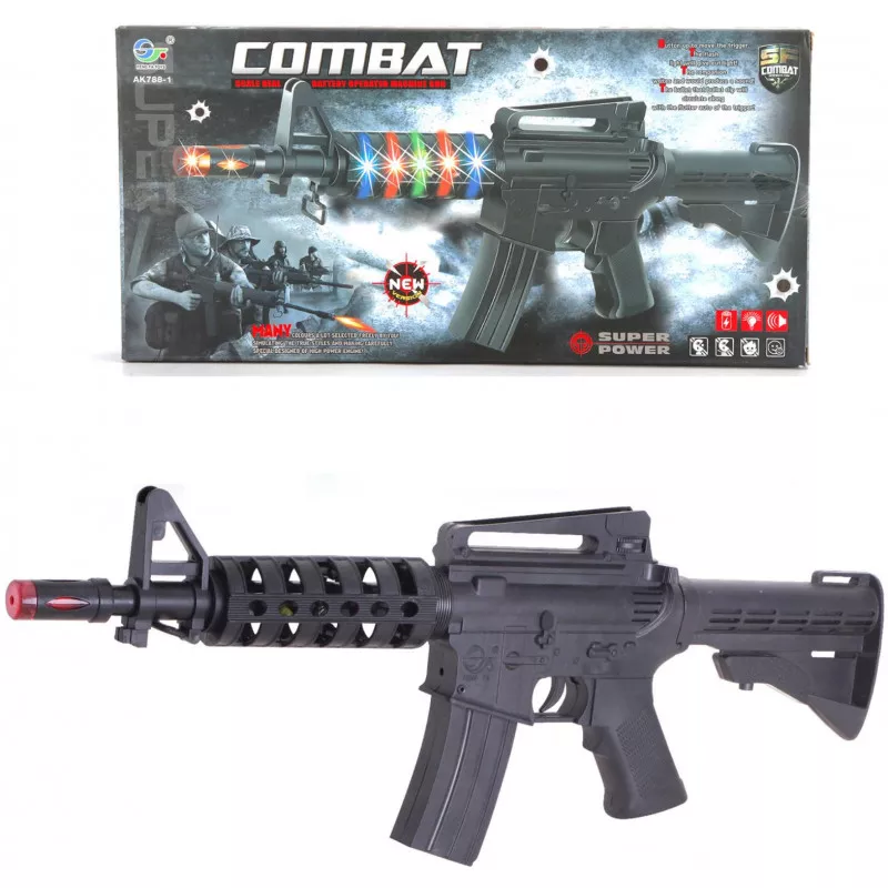 Note Gun Machine Battery Operated Rotating Voice And Light Machine Gun