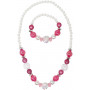 Pink Poppy - Sparkly Pink and Pearl Beaded Necklace and Bracelet Set