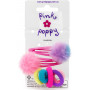 Pink Poppy Pom Pom Hair Clips & Elastics