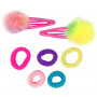 Pink Poppy Pom Pom Hair Clips & Elastics