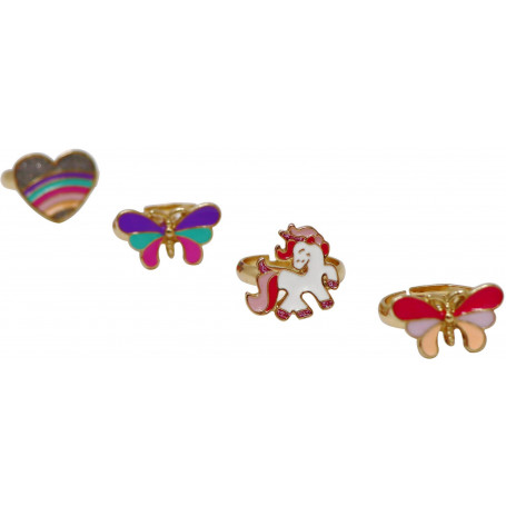 Pink Poppy Rainbow Fantasy Rings