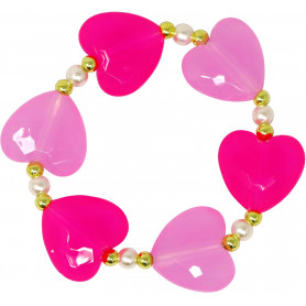 Pink Poppy Ballet Heart and Pearl Bracelet