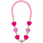 Pink Poppy Ballet Heart and Pearl Necklace