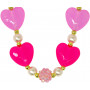 Pink Poppy Ballet Heart and Pearl Necklace