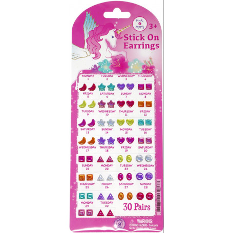 Pink Poppy 30 Pairs Dreamy Unicorn Stick On Earrings