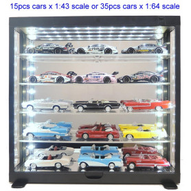 1:64 & 1:43 Model Cars 5-Layers Led Display black w/Mirror
