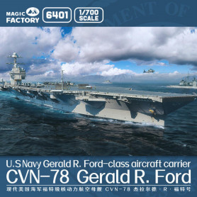 Magic Factory 1/700 USS Gerald R. Ford CVN-78 Aircraft Carrier Plastic Model Kit