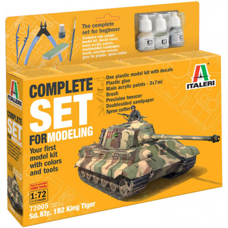 ITALERI COMPLETE SET FOR MODELLING KING TIGER 1:72