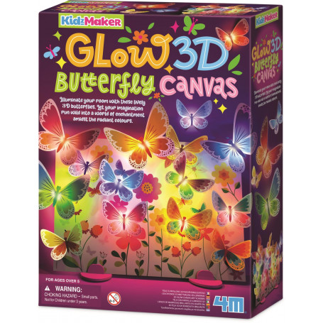 4M - KidzMaker - 3D Glow Butterfly Canvas