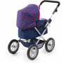 Bayer Trendy Doll Pram Dark Blue w/Pink Hearts & Unicorn