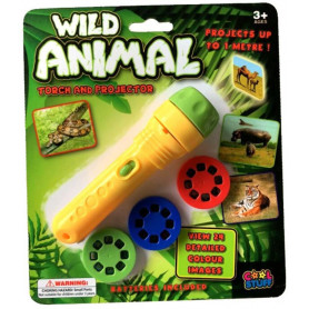 LED PROJECTOR TORCH W/WILD ANIMAL SLIDES