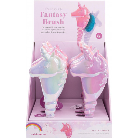 Unicorn Fantasy Hairbrush 3Asst