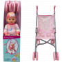 GIGO 12" BABY DOLL COMPLETE WITH METAL STROLLER SET