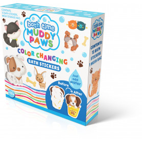 COLOUR CHANGING BATH STICKERS - MUDDY PAWS