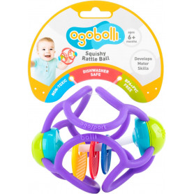 OGOBOLLI SQUISHY RATTLE BALL - ASSORTMENT - NEW