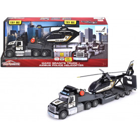 Majorette MACK TRUCK + POLICE HELICOPTER L/S 35CM