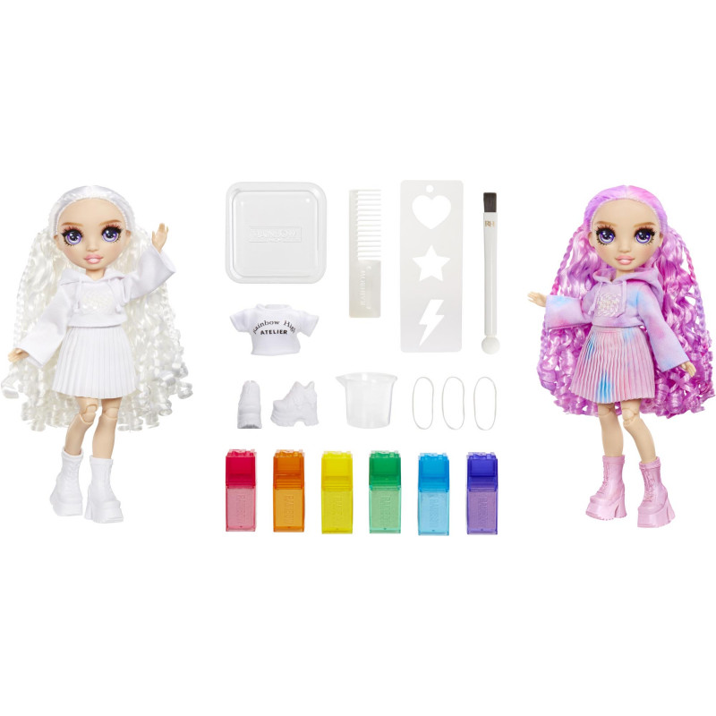 Poupée Rainbow High Color & Create - Yeux Verts, Customisation Aquarelle Lavable