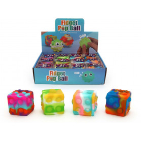 SILICONE FIDGET POP DICE CUBE - 6.5cm