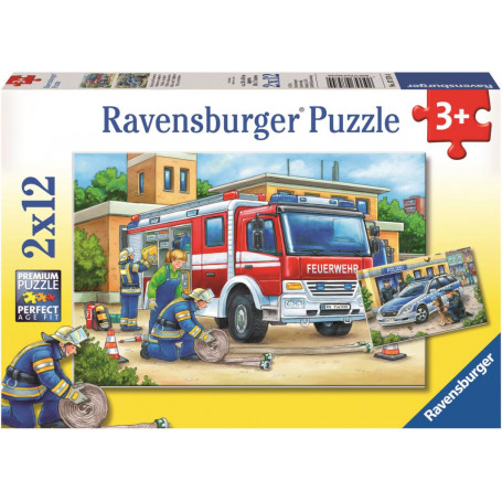 Rburg - Police and Firefighters Puzzle 2x12pc