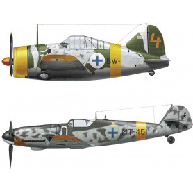 1/72 B-239 Buffalo & Messerschmitt BF109G-6 'Juutilainen' with Figure (Two Kits In The Box)