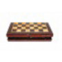 Dal Rossi Mahogany Finish Folding Chess Set, 16" NEW