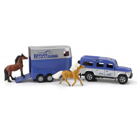 Breyer Stablemates Farms Land Rover & Tag-A-Long Trailer