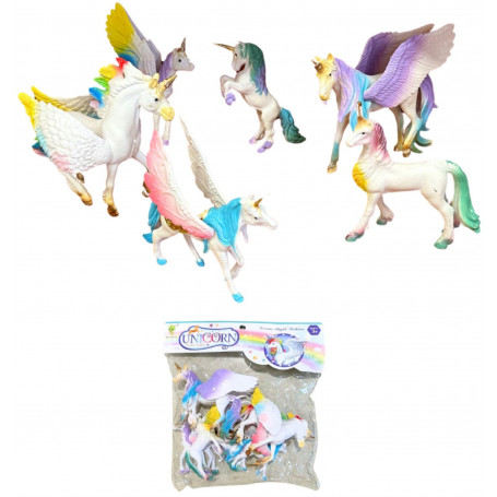 Bag of 6 Unicorns and Pegasus