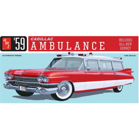 AMT -  1:25 1959 Cadillac Ambulance w/Gurney