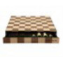 Dal Rossi Chess, Wooden Inlaid box, with drawer and chess pieces, 14"