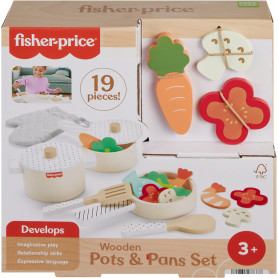 Fisher Price Wood  Pots and Pans Set