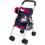 Doll Buggy - Dark Blue with Pink Heats & Unicorn NEW