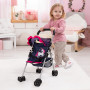 Doll Buggy - Dark Blue with Pink Heats & Unicorn NEW