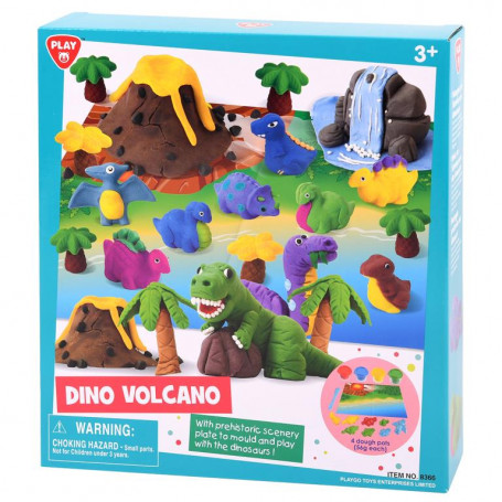 PLAYGO - DINO VOLCANO (4 X 2 OZ DOUGH INCLUDED)