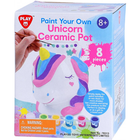 PAINT YOUR OWN - UNICORN CERAMIC POT - 8 PCS