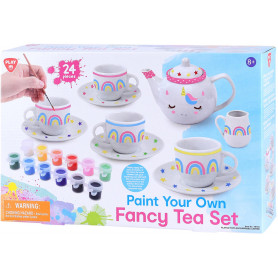 PAINT YOUR OWN - FANCY TEA SET - CERAMIC - 24 PCS