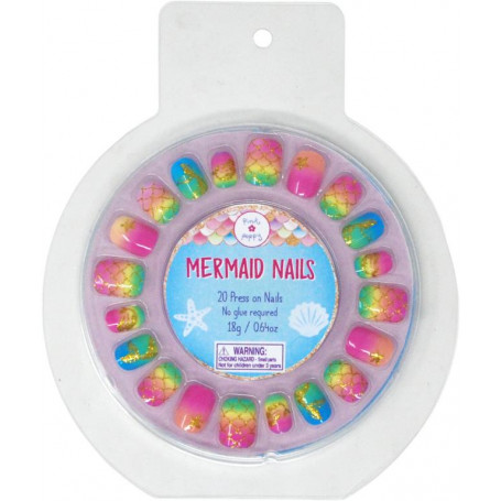 Pink Poppy Rainbow Mermaid Press on Nails