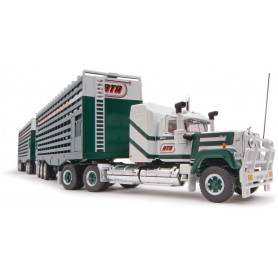 1/64 Livestock Road Train RTA – Features Prime Mover, Dolly and 2x Livestock Trailers