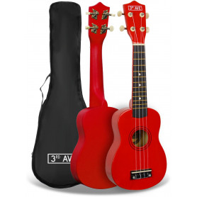 3rd Avenue Soprano Ukulele - Red