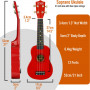 3rd Avenue Soprano Ukulele - Red