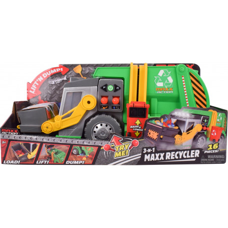 MAXX Action Motorized 'Lights & Sounds' 3 in 1 Recycle Truck with 15 accessories