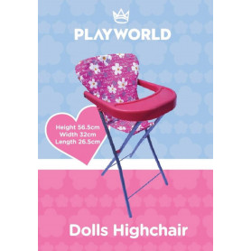 PLAYWORLD DOLL HIGHCHAIR PINK