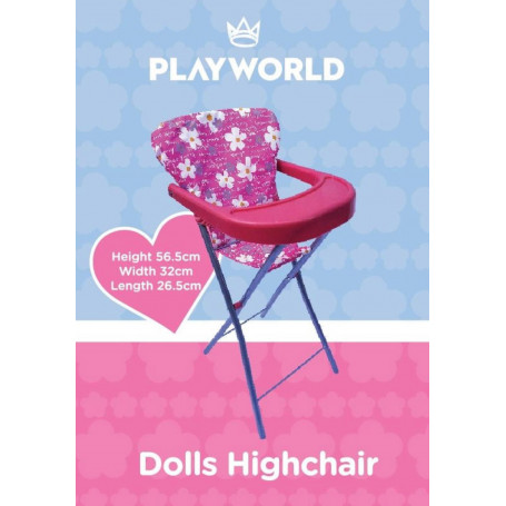 PLAYWORLD DOLL HIGHCHAIR PINK